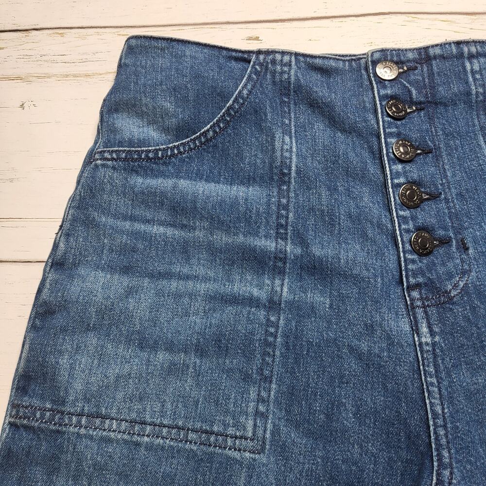 Veronica Beard Crosbie Wide Leg Crop Jeans High Rise Exposed Button Fly 30 - Picture 9 of 13